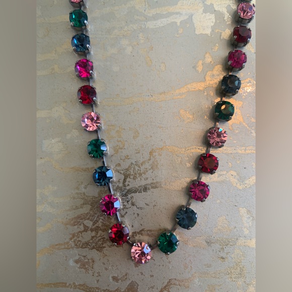 Multicoloured Long Crystal Necklace - Picture 2 of 2